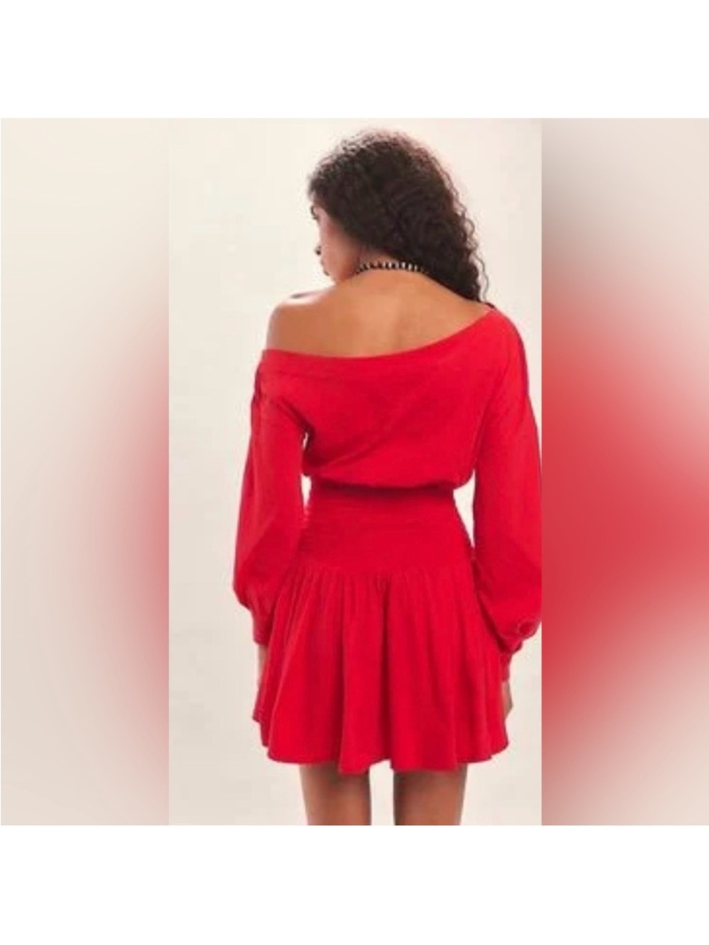 Free people Scorching Hot Long Sleeve Mini Dress-Long Sleeve FieryRed - Picture 2 of 4